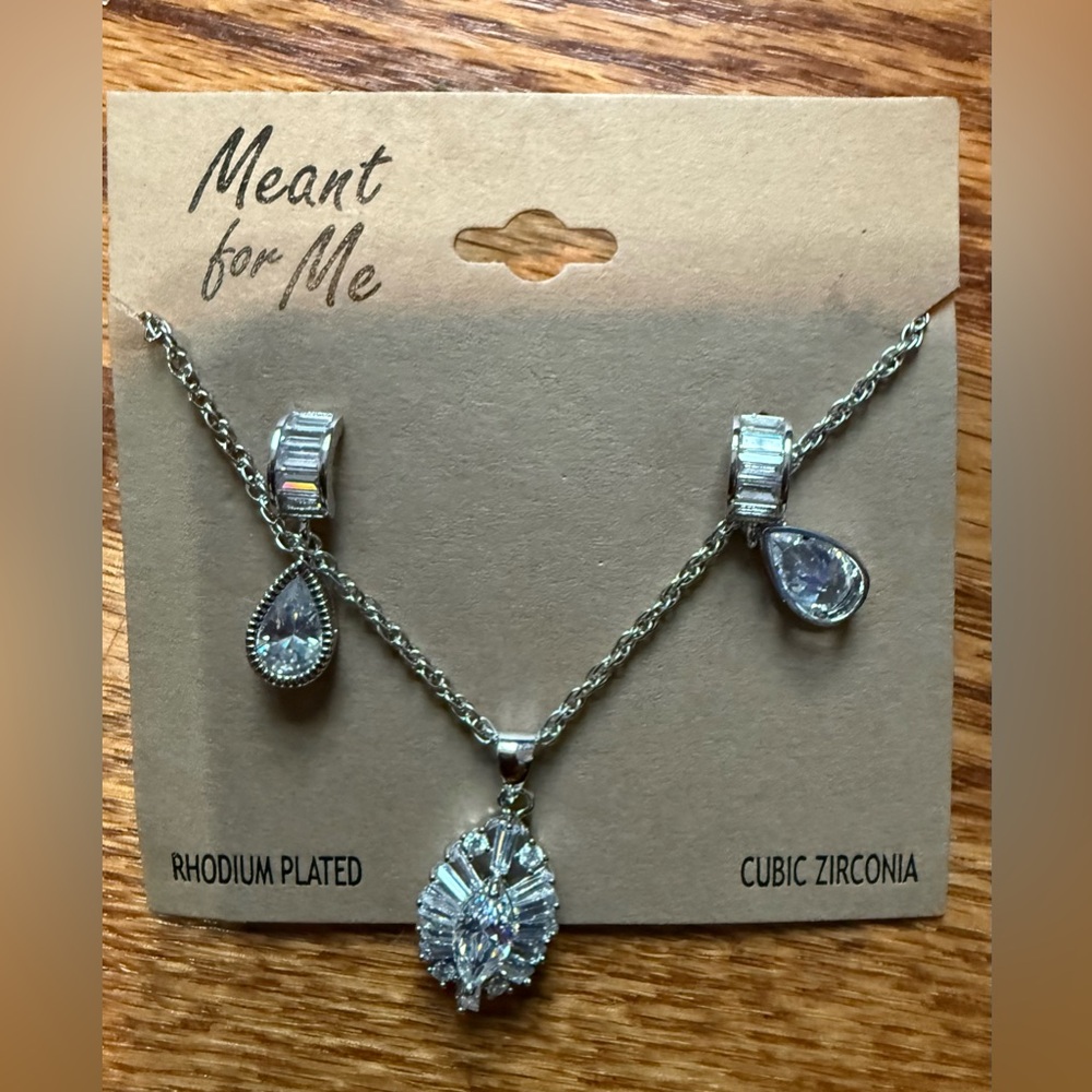 Rhodium plated zirconia jewelry set pretty